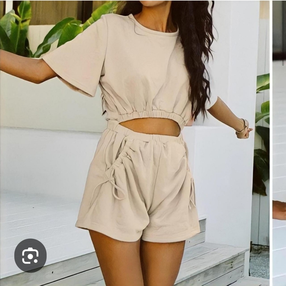 Sabo Beige Cutout Romper Size Xs